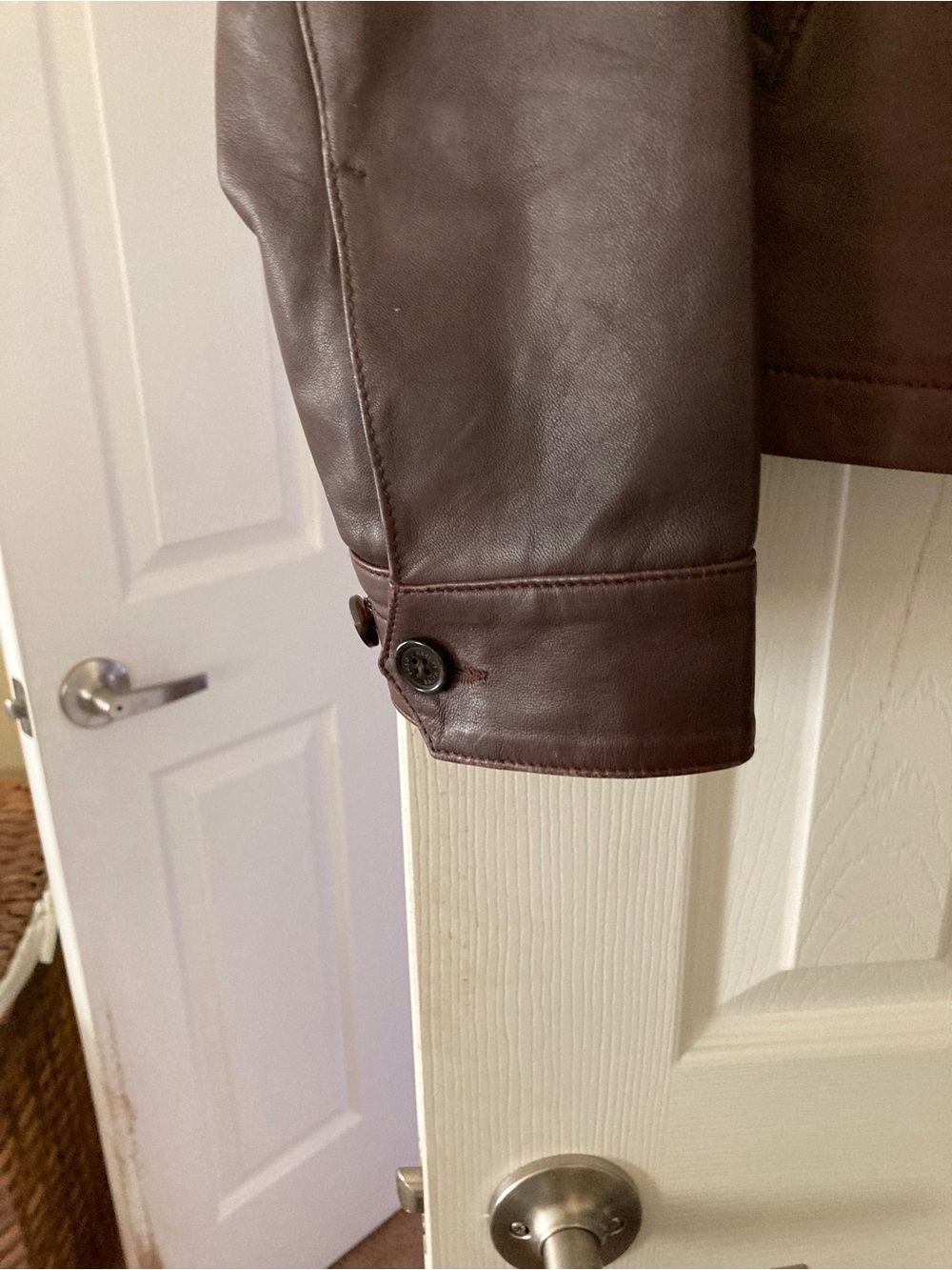 Ralph Lauren Brown Leather Bomber Jacket - Picture 2 of 8